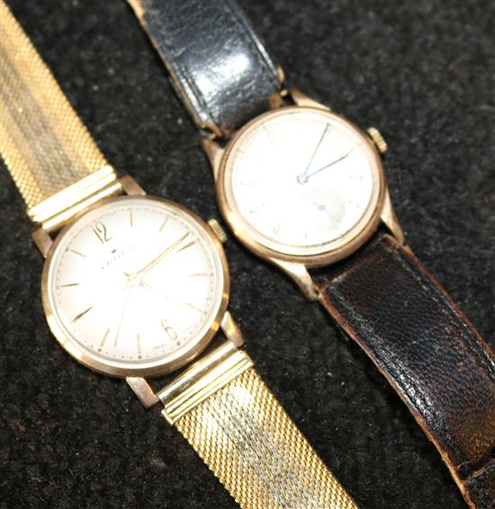 Lanco 9ct gold watch and 1 other 9ct gold watch